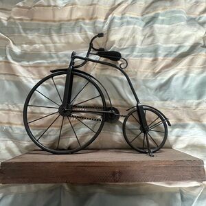 Vintage Black Metal Bicycle Sculpture